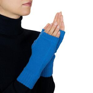 1183 Womens Cashmere Fingerless Mitts, Blue